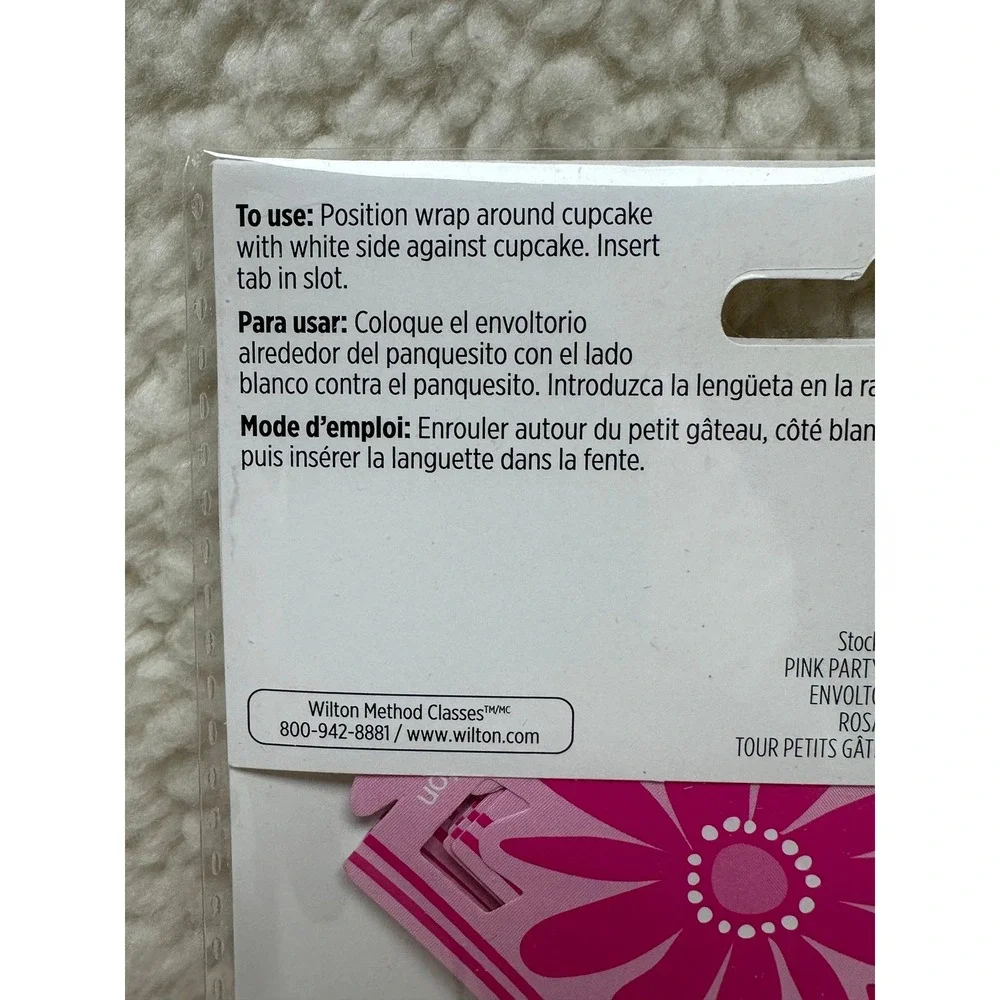 Wilton Cupcake Wraps Pink Floral Daisy 2-Pack 36 Count Total 2 Inch Diameter